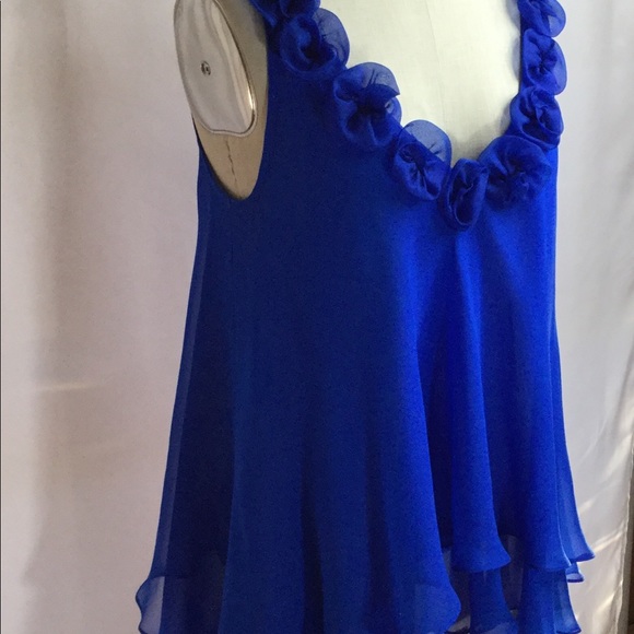 Silk chiffon float tank top/ flower detail - Picture 5 of 8